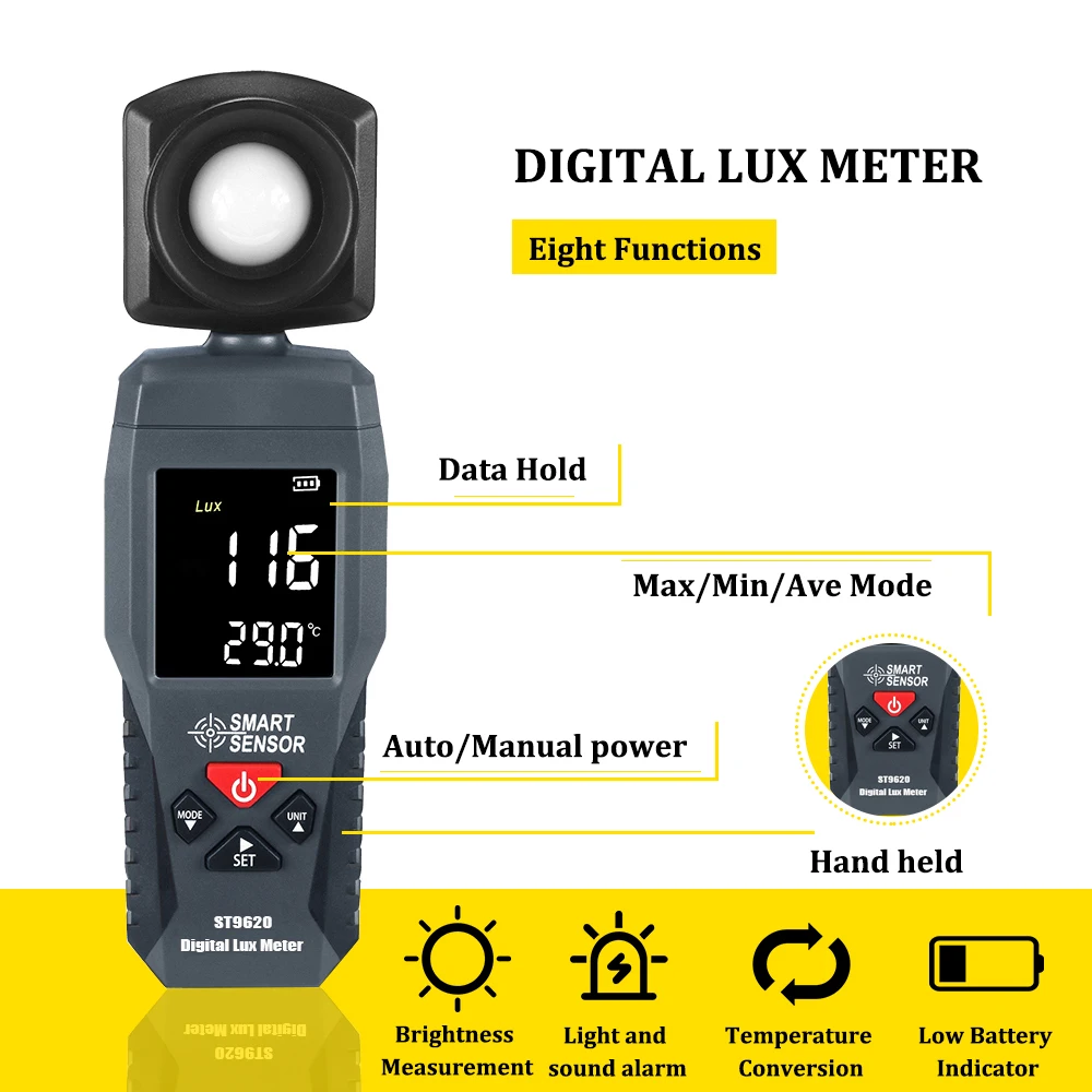 Digital Lux Meter contor de Lumină Colorate LCD Luxmetru Fotometru uv Metru UV Radiometer Portabile Illuminometer Fotometru