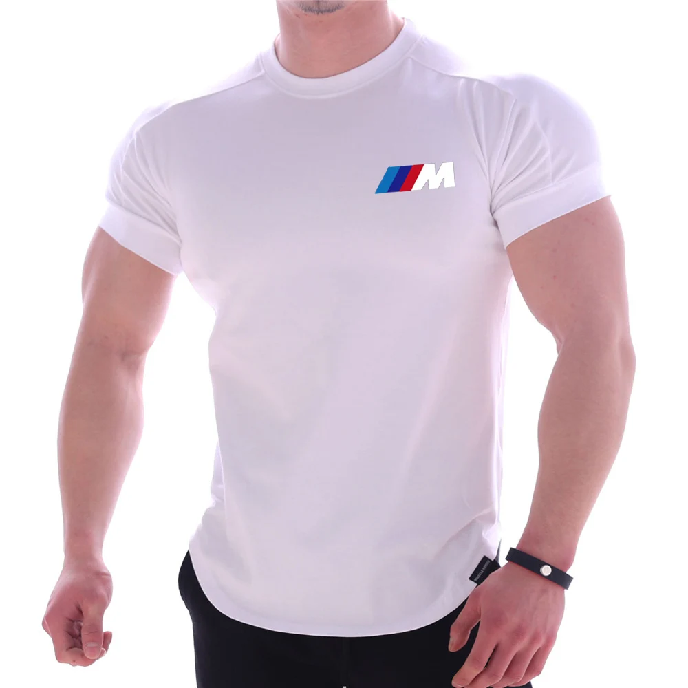 Barbati Marca BMW M Vara T-Shirt Mare Întindere Slim T-Shirt pentru Bărbați Uscare Rapidă Rotund Tiv pentru Bărbați T-Shirt de Imprimare 3XL