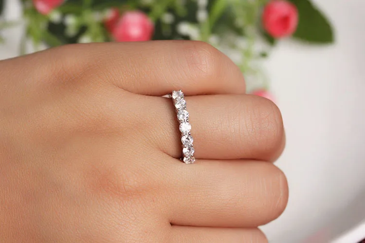 2021 Simplu inel Real argint 925 Deschide Diamant cz de Logodna Inele de Nunta pentru femei Mireasa Petrecere frumoasă de Bijuterii
