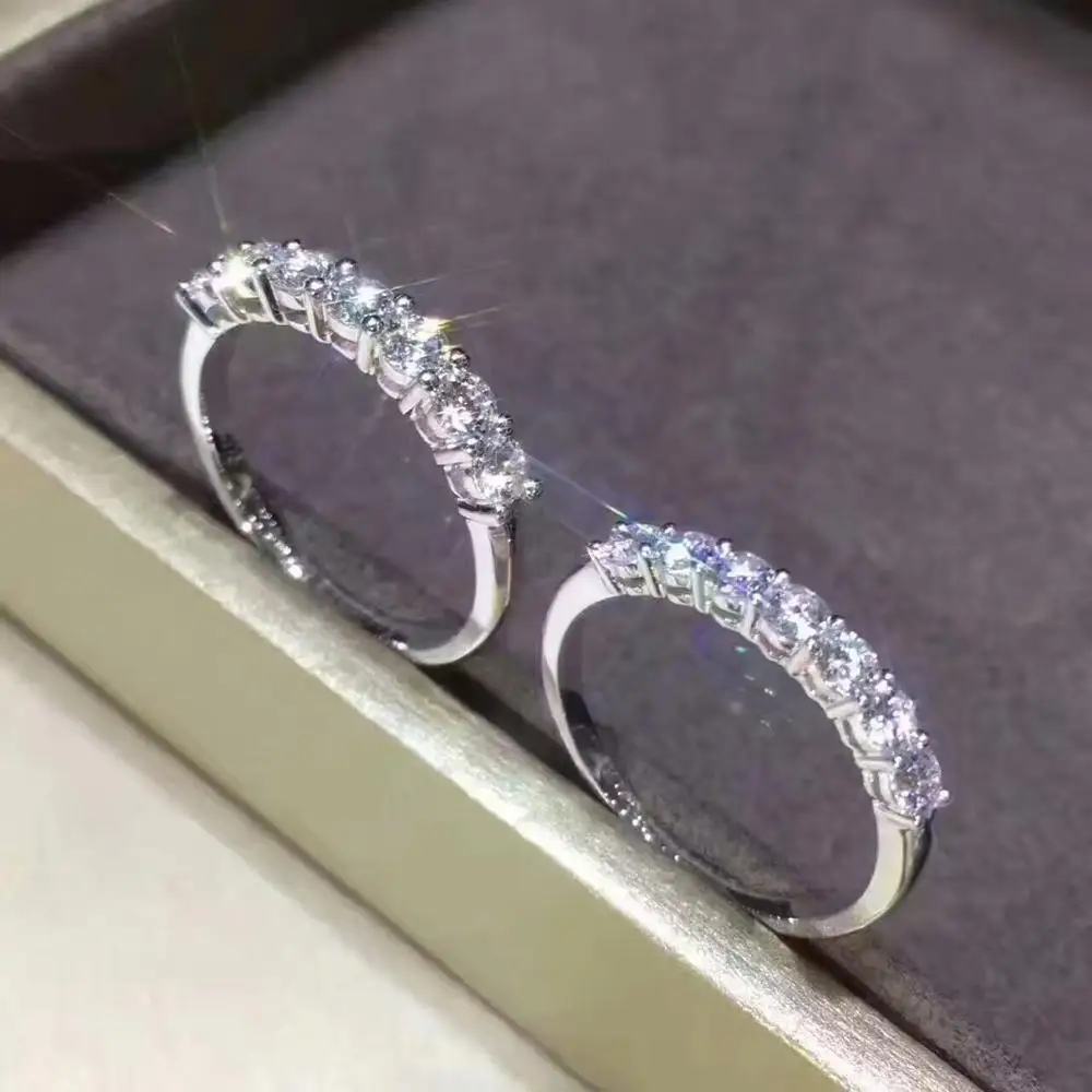 2021 Simplu inel Real argint 925 Deschide Diamant cz de Logodna Inele de Nunta pentru femei Mireasa Petrecere frumoasă de Bijuterii