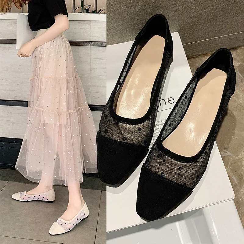 2020 Pantofi de Vara pentru Femei Balerini Elegant Doamnelor Pantofi Casual Slip-on Femeie Încălțăminte de Moda Apartamente Negru Bej A1397