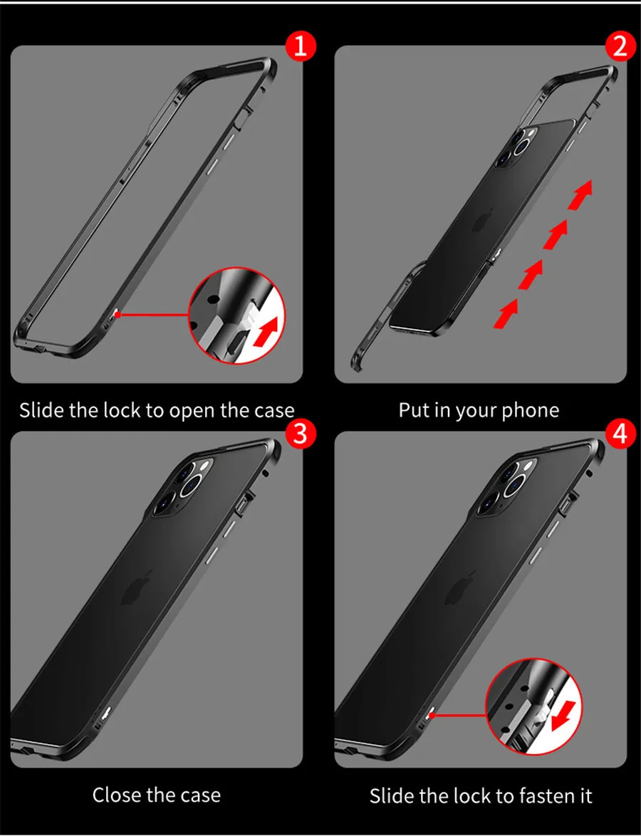Bara de protecție Caz pentru iPhone 12 Pro mini 12Pro Max Cazuri la Șocuri Cadru Metalic Capac Greu Caz de Telefon pentru iPhone12 iPhone 12 Pro Max