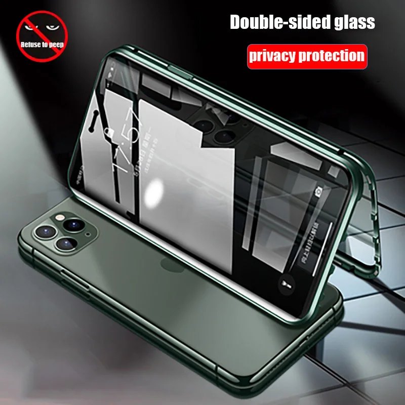 360 Magnetic de Adsorbție Sticlă Anti-Peep de Confidențialitate Caz Pentru iphone 11 Pro Max Pentru iPhone X XR XS Max 6 6S 7 8 Plus de Protecție Cazuri