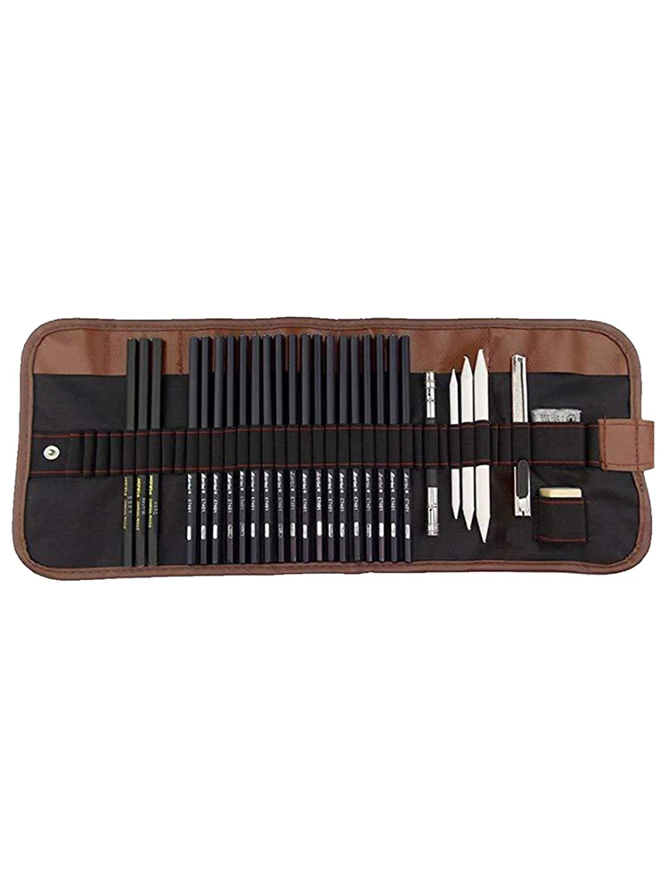 29Pcs/Set Creion Schiță Set Profesional Schiță Desen Kit din Lemn Set Creion Creion Saci Pictor Elevii Școlii de Artă