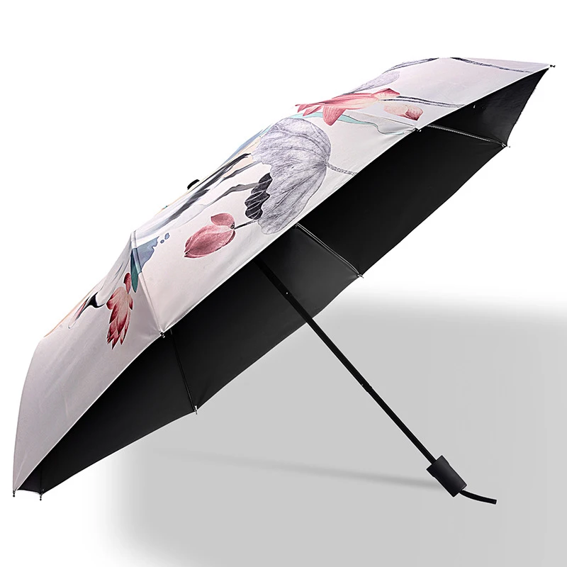 BLA Cocorul Alb & Femeie Farmece DIY Umbrela de Ploaie Femei uv de Înaltă Calitate Umbrela Pentru Femei Windproof Umbrele Pliabile YS101
