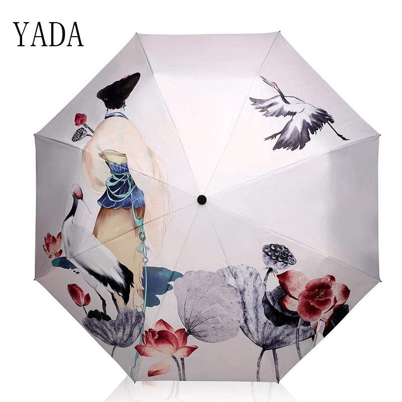 BLA Cocorul Alb & Femeie Farmece DIY Umbrela de Ploaie Femei uv de Înaltă Calitate Umbrela Pentru Femei Windproof Umbrele Pliabile YS101