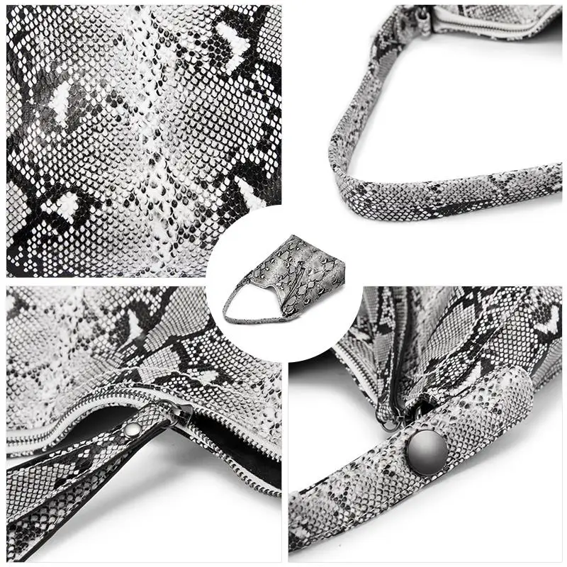 REALER brand saci Hobo pentru femei 2019 mare geantă de umăr de sex feminin mare tote sac serpentine print Piton genți de mână de lux