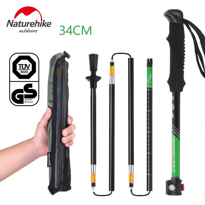 NatureHike ultrascurte baston pentru Drumeții Ultralight Bastoane Reglabile din Aluminiu Pliere Trestie NH Portabil Bastoane