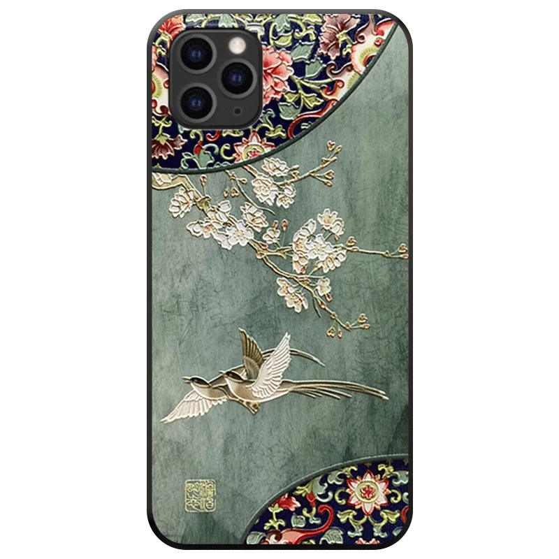 Flori Bird 3D Relief Caz de Telefon pentru Samsung S10e S8 S9 S10 S20 Ultra Plus Nota 8 9 10 Plus Capa TPU Moale capacul din Spate