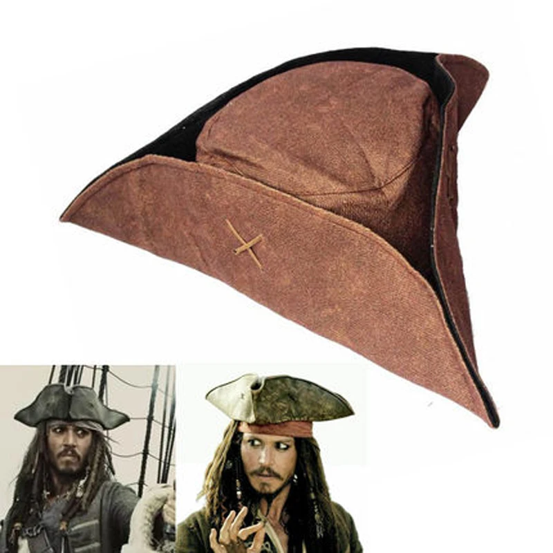 Pirat capBrown Caraibe Pirate Capitanul Jack Sparrow Tricorn Palarie Adult Cosplay caps