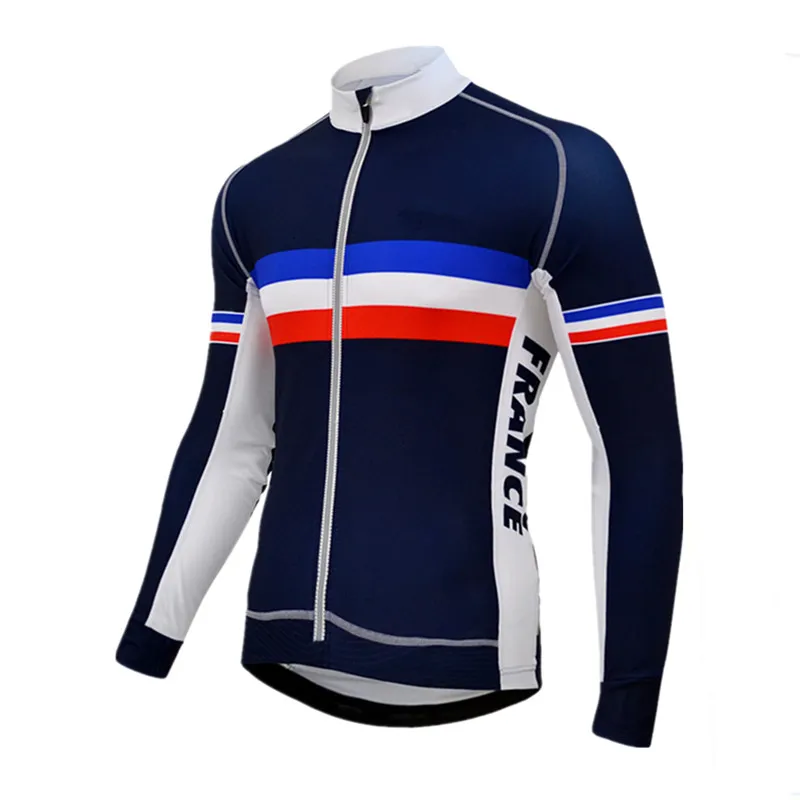 2018 Franța cycling team blue mens lungă maneca ciclism jersey Pantaloni seturi de Primăvară/toamnă curse îmbrăcăminte Pro Cycling Team haine