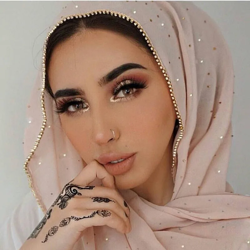 10PC/LOTWoman mai recente moda bubble șifon eșarfă cu lanț,simplu stras musulmane hijab,cap eșarfă folie batic,fular femme