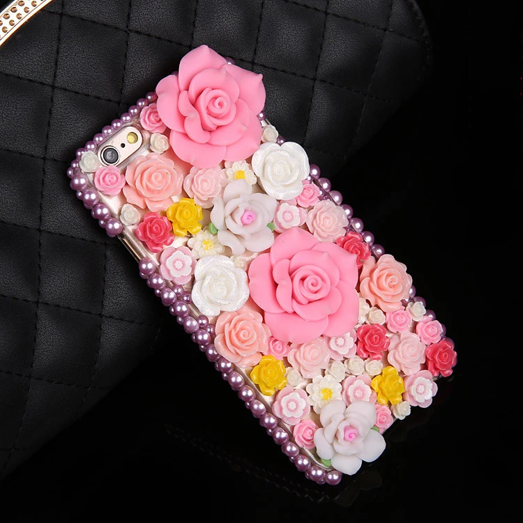 De lux DIY Diamant Roz 3D Trandafiri Flori Bling Cazuri pentru iPhone 12 Mini 11 Pro Max XS Max XR X 6s 6 8 7 Plus 5 5s SE 2020 Fundas