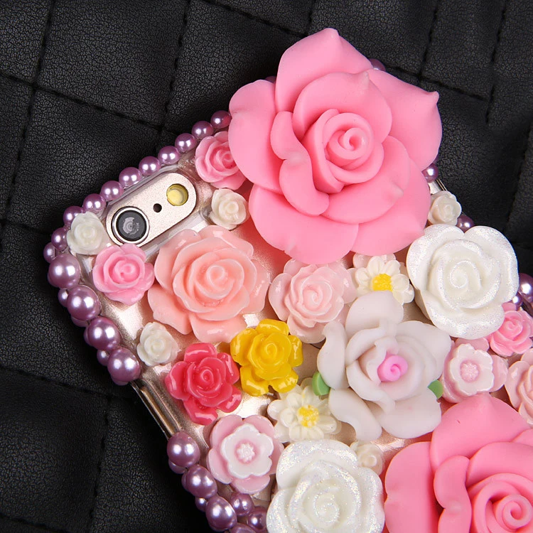 De lux DIY Diamant Roz 3D Trandafiri Flori Bling Cazuri pentru iPhone 12 Mini 11 Pro Max XS Max XR X 6s 6 8 7 Plus 5 5s SE 2020 Fundas