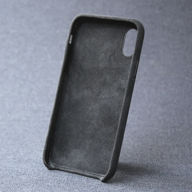 De caz Pentru iPhone 7 8 plus X XS Max XR italiana de lux piele de Căprioară ca Material de Acoperire Puf Piele Capa un strat de premium pentru a Coajă de telefon