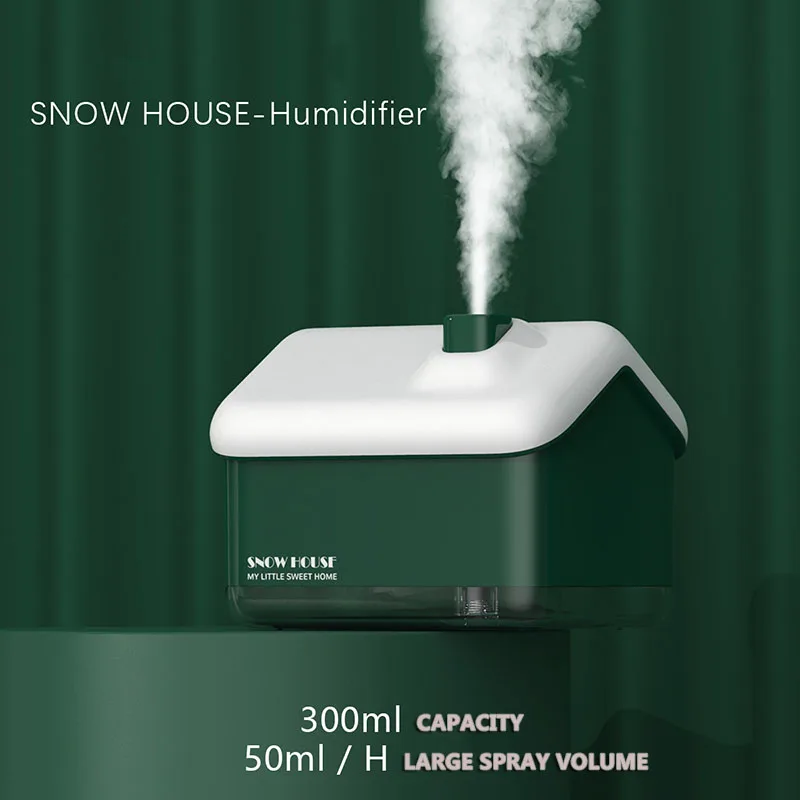 MOTAWISH Mini Nou de Zăpadă Casă Mică Umidificator de Aer USB Ceață Dormitor Creativ Cadou de Crăciun Umidificator