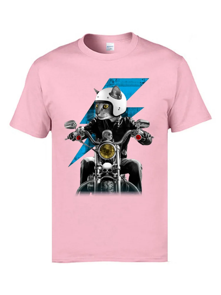 O Bucată de Craniu Motociclist Cat Tricouri Cool Călăreț Motocicleta Pisici 3D Retro Tricouri Barbati Moda Tricou Motocicleta Funny T-Shirt