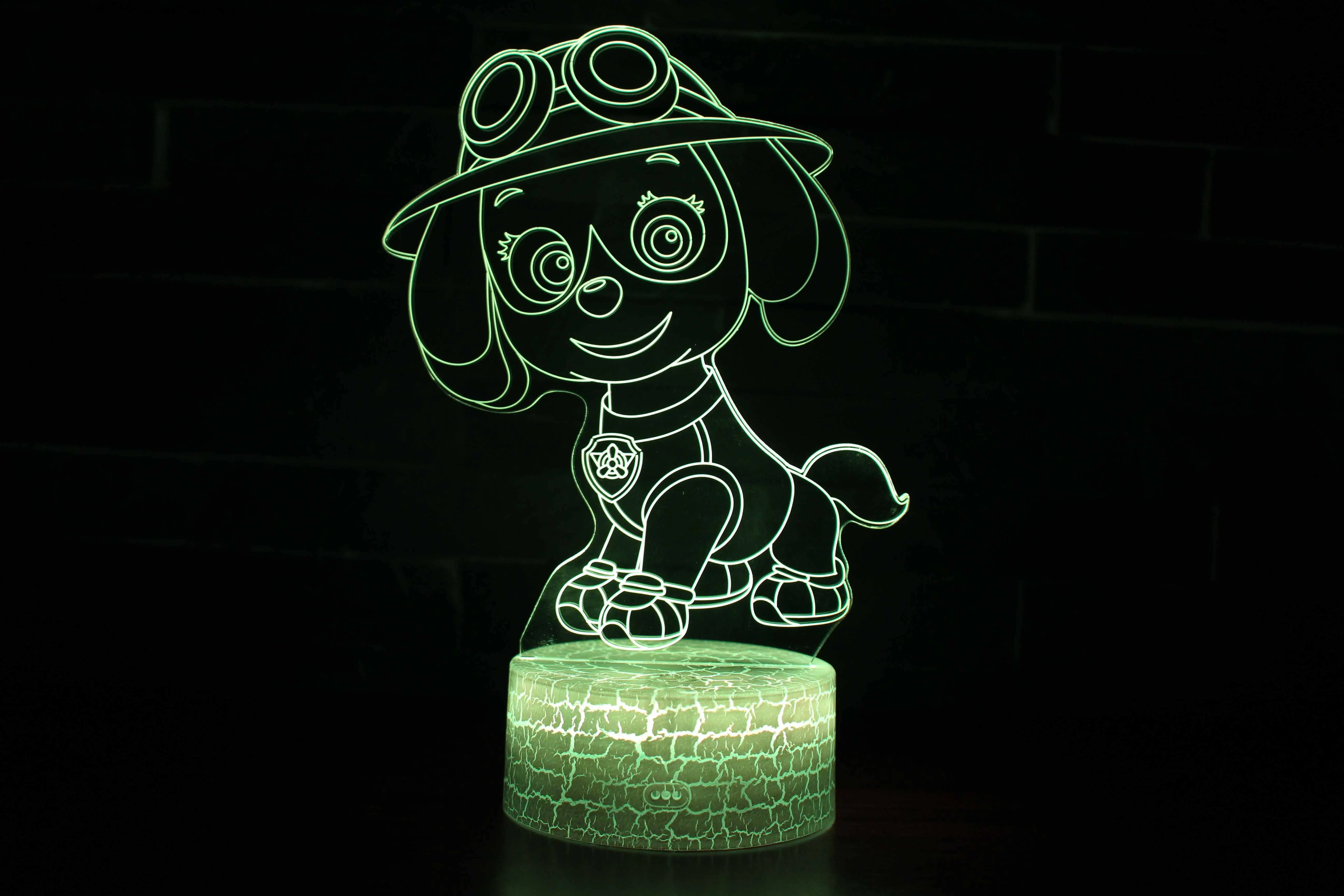 3D LED Noapte Lumina Colorat a Schimba becul Câine Cameră Decor Drăguț desen Animat de Acțiune Figura Jucărie Pentru Ziua de nastere Cadou de Crăciun