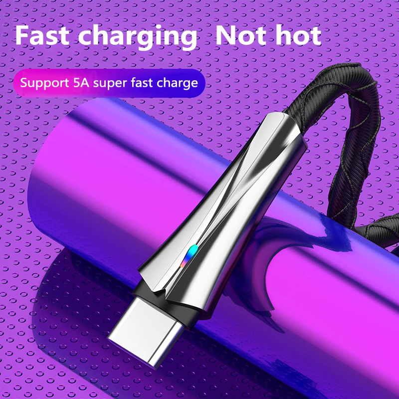 5A USB de Tip C Cablu de Super-Rapid de Încărcare USb-C Cabluri de Tip C Cablu de Date Incarcator USB-C Pentru Samsung Huawei P40 Pro Xiaomi 1m Cablu