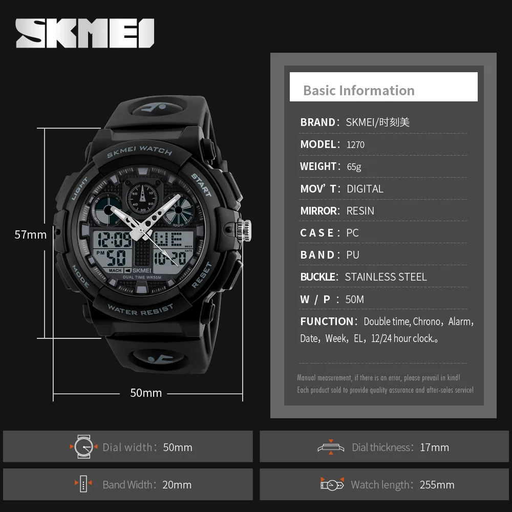 SKMEI Brand de Lux Barbati Ceasuri Sport Digital cu Led-uri pentru Bărbați Ceasuri de mana 50 m Rezistent la Apă Relogio Masculino Cuarț Ceas Pentru Om