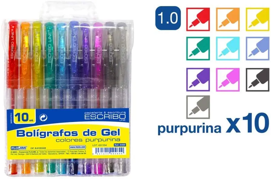 Pixuri cu Gel culori de cerneală Gel sclipici, 10 Gel sclipici stilouri, rechizite scolare, desene animate recuzită, birou pen