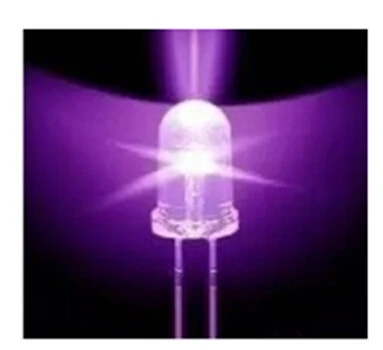 ZUCZUG Condus 1000pcs Ultra Violet Rotund Transparent UV Violet 365nm-430nm(385nm) Ultraviolete 5mm uv Lampa Led