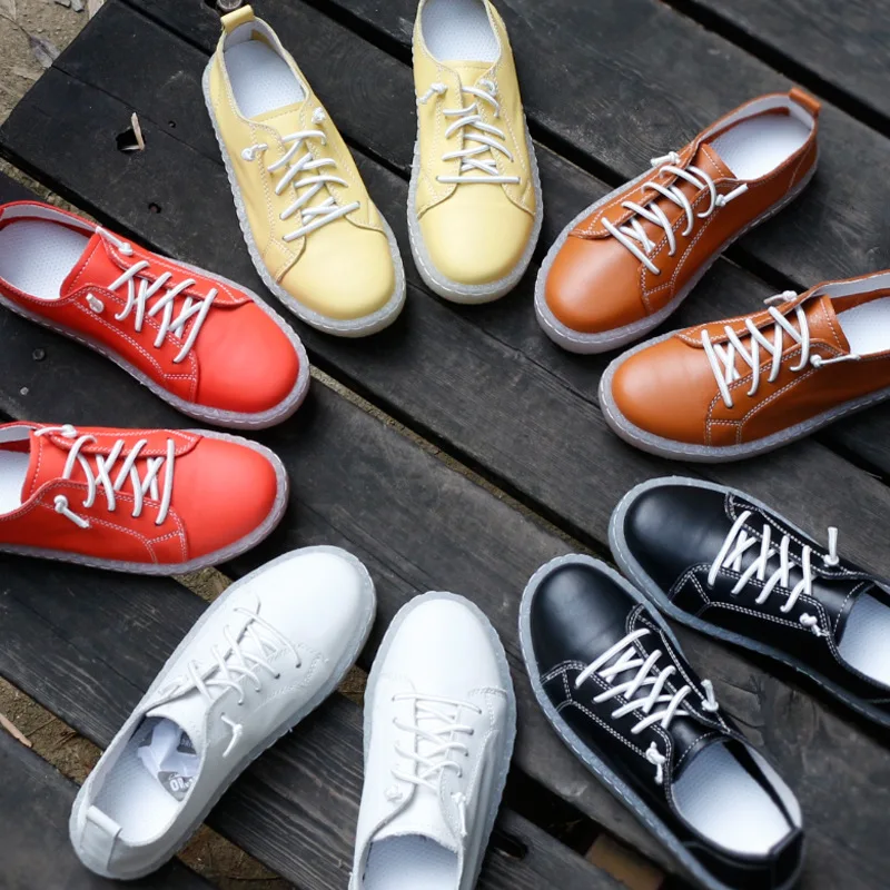 Vallu 2020 noi mici, albe, pantofi low-top bomboane de culoare student pantofi plat pentru femei din piele pantofi