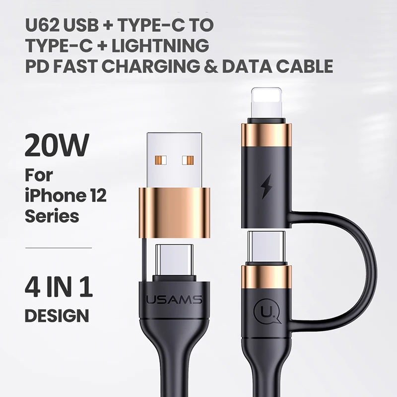 De tip C USB C Cablu 3A 60W 1.2 M PD încărcare Rapidă 4 în 1 Date de Sârmă C-C Pentru iPhone iPad Huawei Samsung Xiaomi Încărcare Rapidă