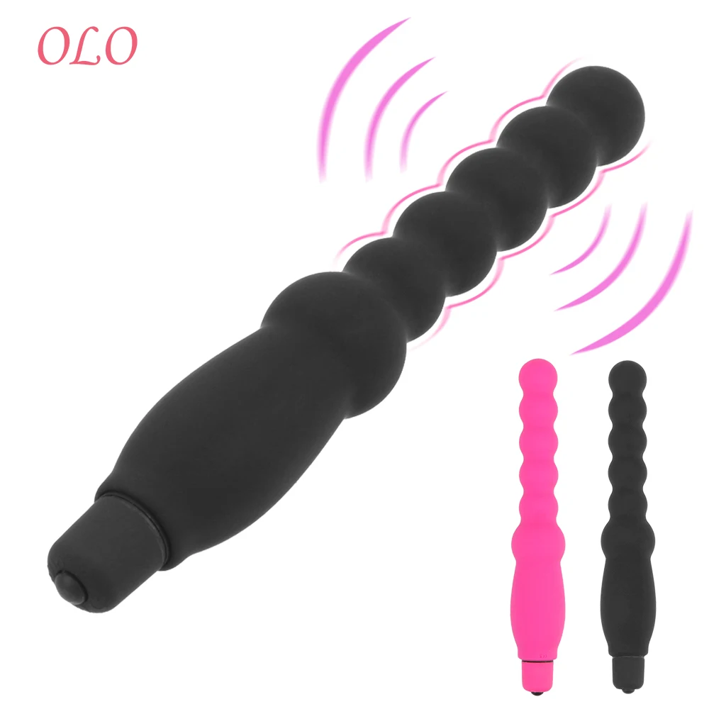 OLO Butt Plug Glont Vibrator, Cu bile Anale Clitoris, punctul G Stimulator Jucarii Sexuale pentru Femei Omule 10 Viteze de prostata pentru masaj