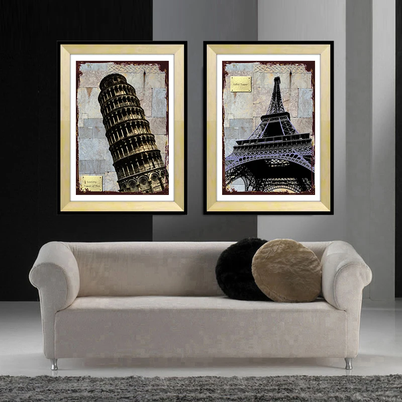 Creative paris moderne poze de perete de arta canvas tiparituri arcul de Triumf, clădirea peisaj panza arta de perete pentru living decorul camerei