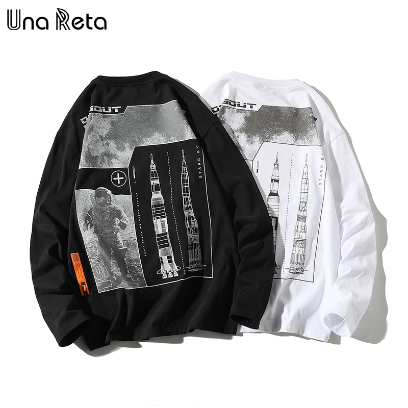 Una Reta Man T-shirt Nouă Primăvară Hip-Hop-Top Imprimare Tee Harajuku Maneca Lunga Iubitul t-shirt Streetwear T Shirt Barbati