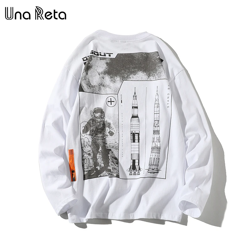 Una Reta Man T-shirt Nouă Primăvară Hip-Hop-Top Imprimare Tee Harajuku Maneca Lunga Iubitul t-shirt Streetwear T Shirt Barbati