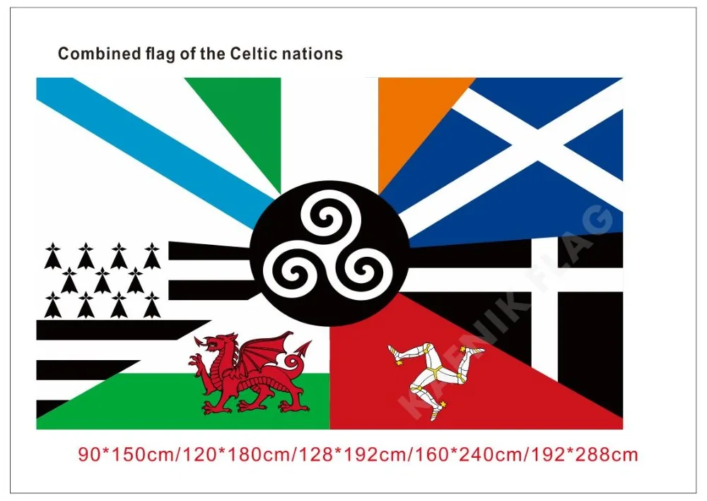 KAFNIK,60*90cm/90*150cm/128*192cm/192*288 cm (3*5ft) Combinate steagul națiunilor Celtice pentru /home Decorative Steaguri
