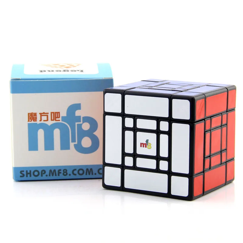 MF8 Mama și Fiul Doulbe Puzzle Cub 3x3x3 Autocolant Negru Cubo Magic de Jucarii Pentru Copii Formă Ciudată Intortocheat Cub Fiul-Mama