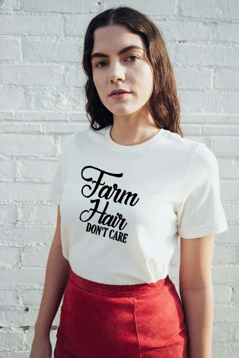 Ferma de Păr nu-mi Pasă realism sarcasm stil de moda pentru femei slogan amuzant topuri din bumbac de epocă creatoare de artă tricouri tricou