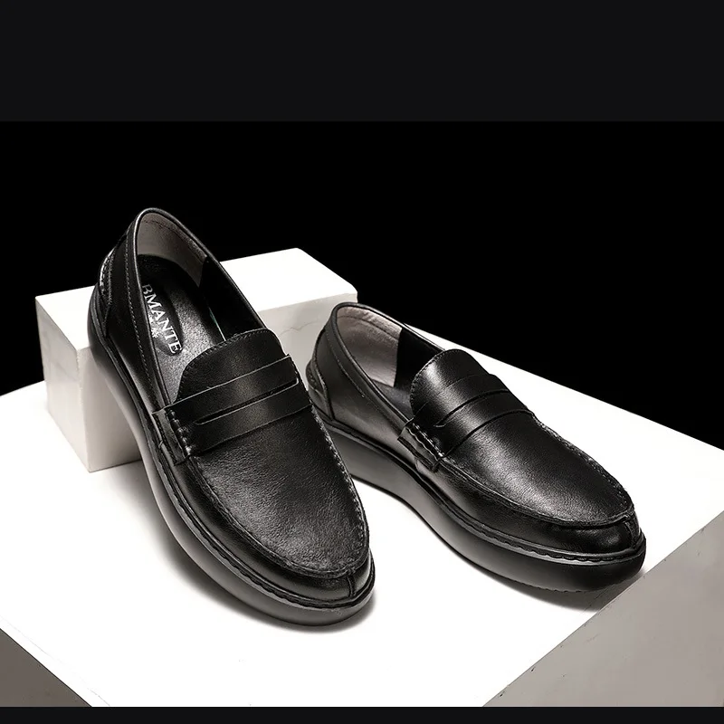 British fashion casual pantofi pentru bărbați moale fund gros designer de pantofi pentru bărbați de înaltă calitate, barbati mocasini din Piele toamna iarna