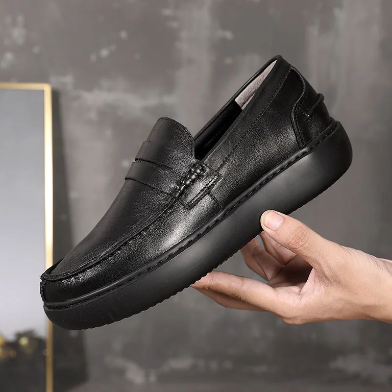 British fashion casual pantofi pentru bărbați moale fund gros designer de pantofi pentru bărbați de înaltă calitate, barbati mocasini din Piele toamna iarna
