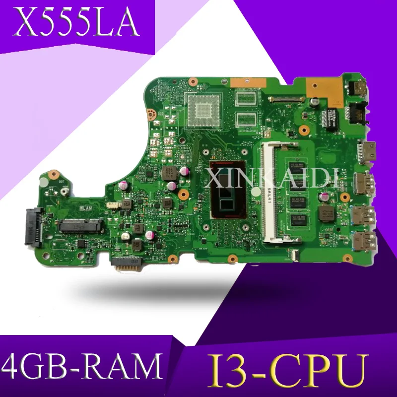 XinKaidi X555LD Laptop placa de baza pentru laptop ASUS X555LA X555LD X555LF X555LJ X555L X555 Test original, placa de baza 4GB-RAM I3-CPU