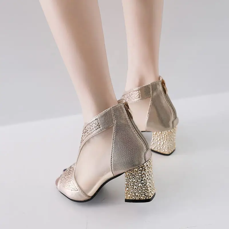 Femei Pantofi de Nunta Glezna Cizme Sandale Tocuri inalte Pantofi Rochie Strălucitoare Sandale Sandale