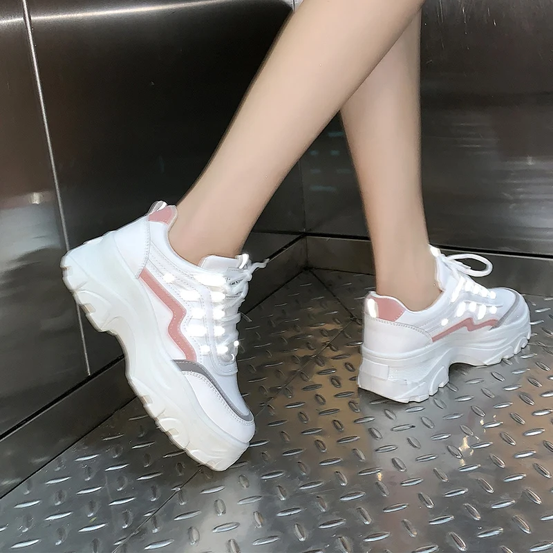 Adidași alb pentru Femei Pantofi Casual 2020 Primăvară în aer liber, Platforma Adidas Dantela-Up Respirabil Doamnelor Pantofi pentru Femei Formatori