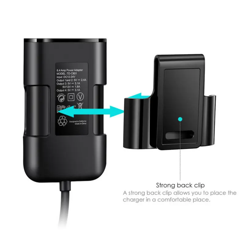 URVNS 4 Porturi USB CC 3.0 Masina Încărcător Rapid de Încărcare Adaptor Auto cu 1,8 M Cablu de Extensie pentru Telefon Mobil Samsung Xiaomi iPhone