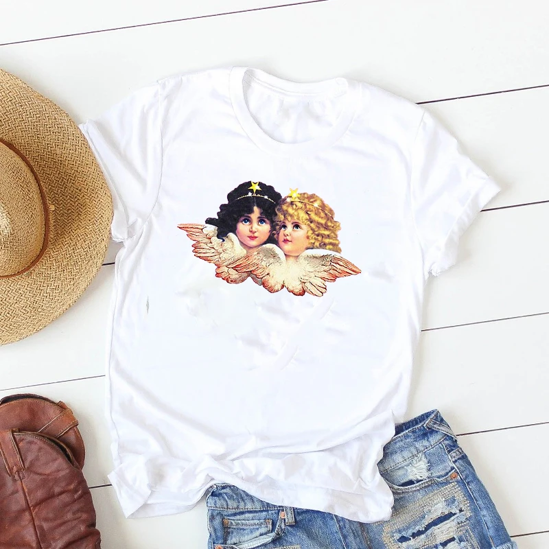 2019 Femei Tricou de Vara Sora Fragile Pictura Desene Imprimate Maneca Scurta Femei Femei T-shirt Graphic Top Imprimate Tricou