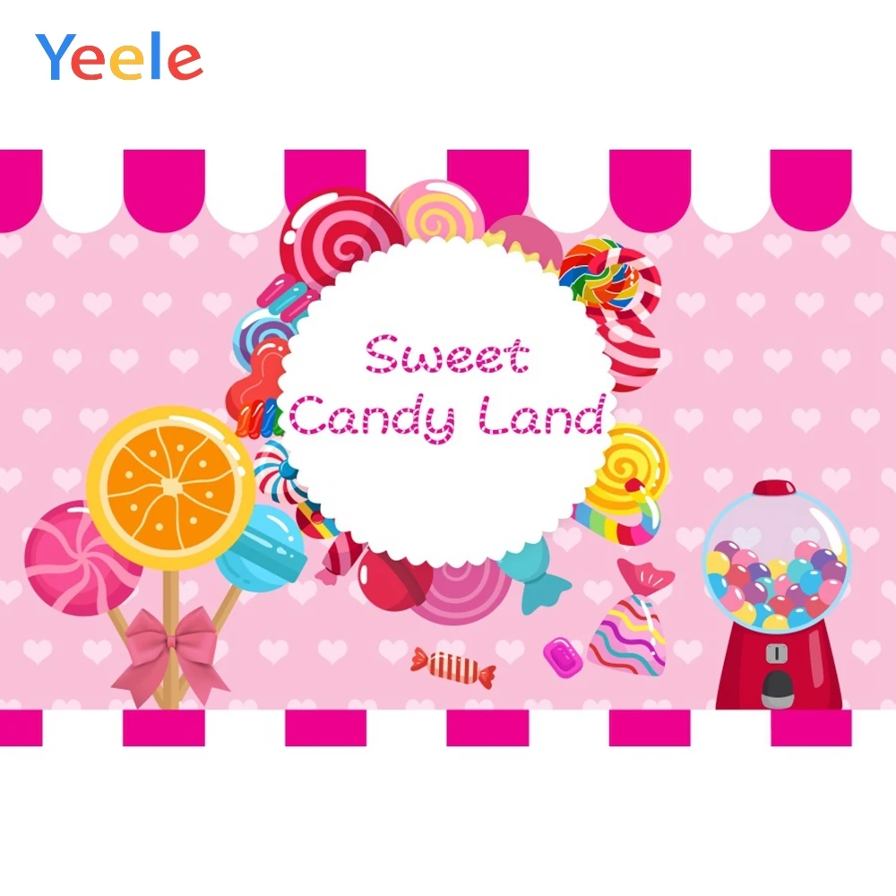 Yeele Candy Bar Fundaluri de Fotografie Sweet Shoppe Temă Ziua de naștere Petrecere Banner Copii Personalizate Foto Fundal pentru Studio Foto