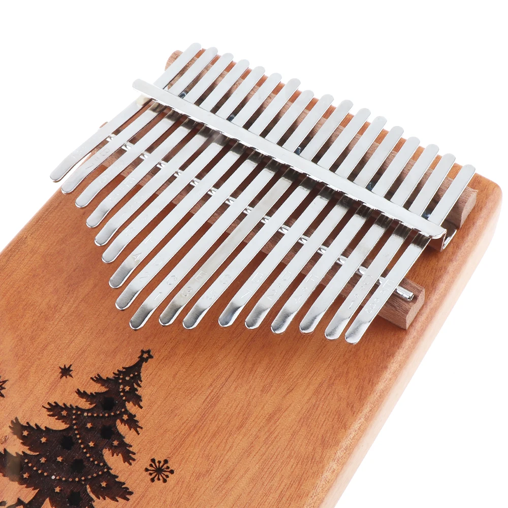 17 Cheie Kalimba Pom De Crăciun Gaură De Sunet Unic Mini-Bord Mahon Degetul Mare Pian Mbira Naturale Instrument De Tastatură Cadou De Crăciun