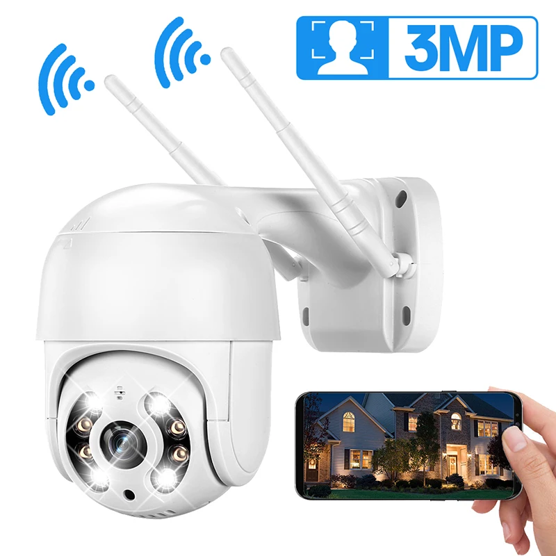 3MP H. 265+ PTZ Camera IP Wifi în aer liber, Zoom Digital 4X AI Omului Detecta Camera Wireless P2P ONVIF 2 Way Audio de Securitate CCTV aparat de Fotografiat