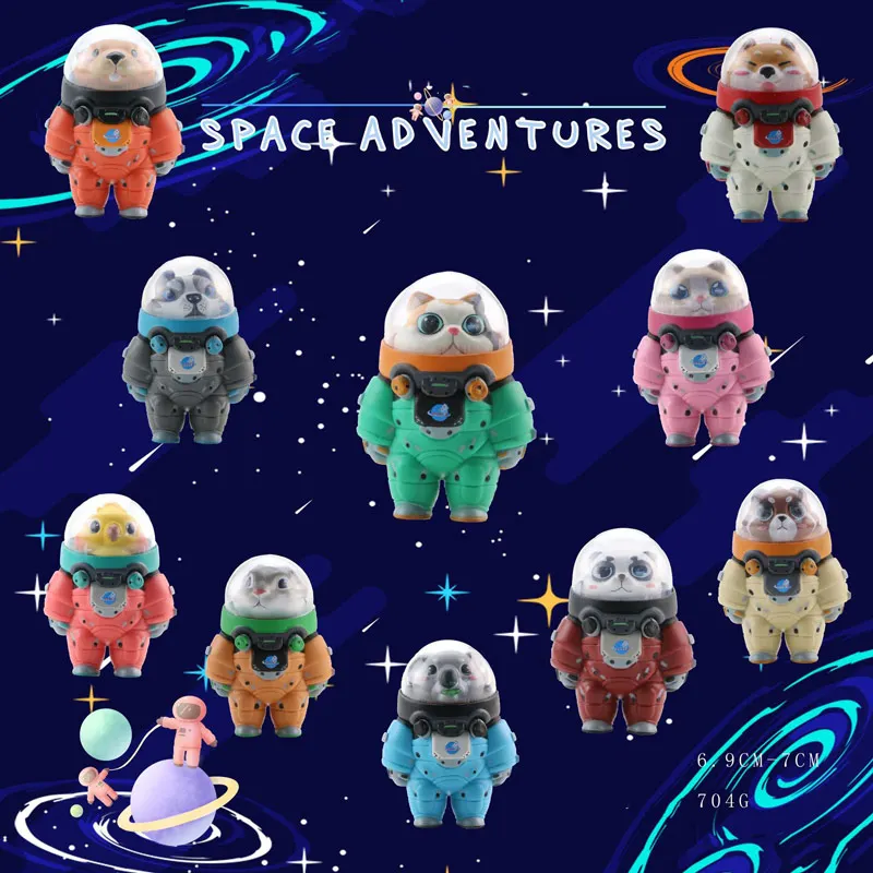1 buc selectați aventura Spațiu de animale astronaut Orb cutie jucarie figurina Shiba Panda cosmonaut colectie jucărie pentru Acasă/Birou Decor