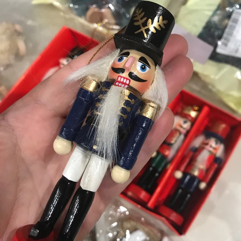 OurWarm 6Pcs Lemn spargatorul de Nuci Papusa Soldat Figurine Miniaturale de Epocă, Lucrări de Păpuși de Anul Nou Crăciun Ornamente de Decor Acasă