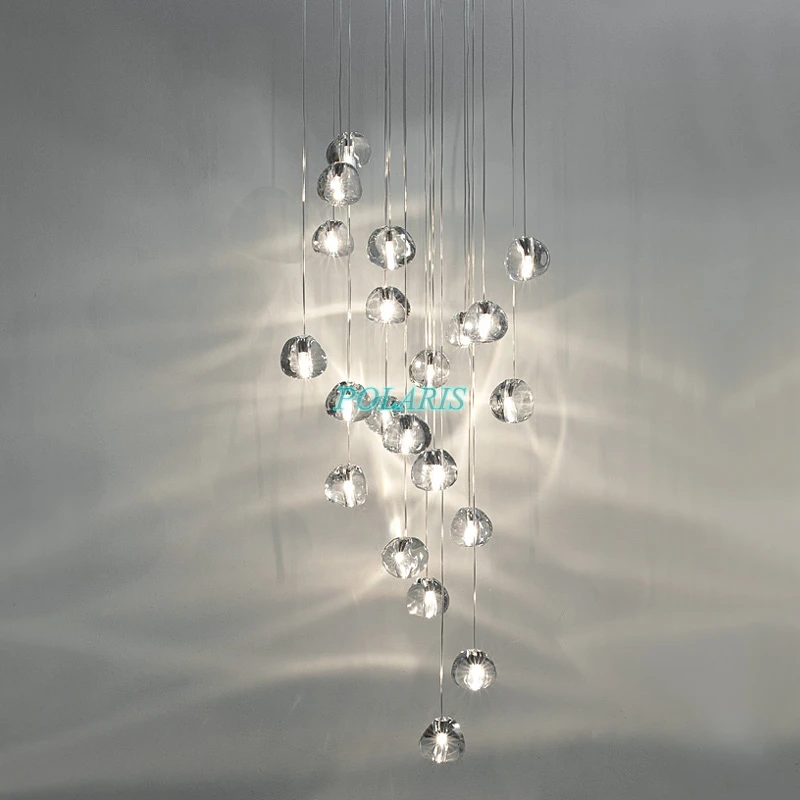 LED-uri moderne de Iluminat Candelabru de Cristal Agățat Mare de Lumini Glob de Cristal Lămpi pentru Living Sala de Mese Scara Hotel Decor