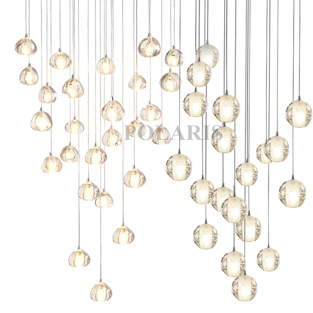 LED-uri moderne de Iluminat Candelabru de Cristal Agățat Mare de Lumini Glob de Cristal Lămpi pentru Living Sala de Mese Scara Hotel Decor