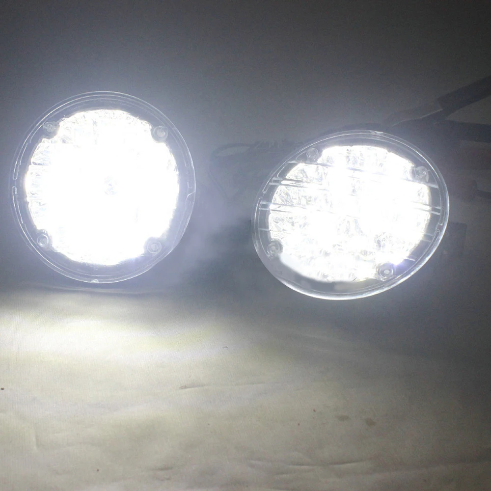 Alb 12V, 18 LED DRL Rotunde de Zi de Funcționare Auto Lumina Lămpii de Ceață Lampa de Conducere pentru Camion, SUV, ATV-uri Motociclete Biciclete Ansamblului Lămpii de Ceață